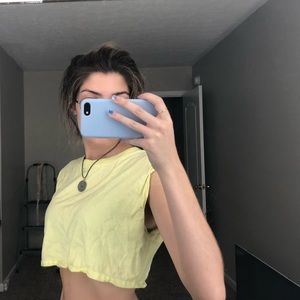 Yellow crop top